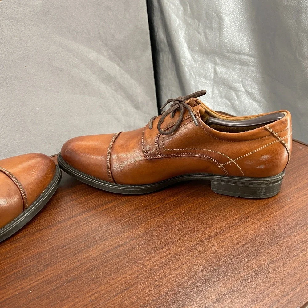 Florsheim Medfield 11578 Mens 8.5 3E Dress Shoes Cognac Leather Cap Toe Oxford